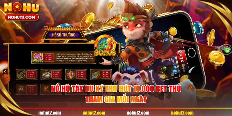 Nổ hũ Tây Du Ký thu hút 10.000 bet thủ tham gia mỗi ngày