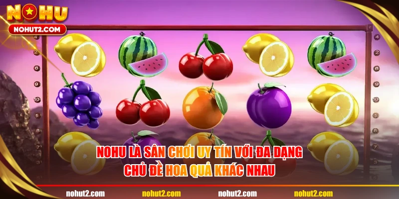 NOHU là sân chơi uy tín với đa dạng chủ đề hoa quả khác nhau